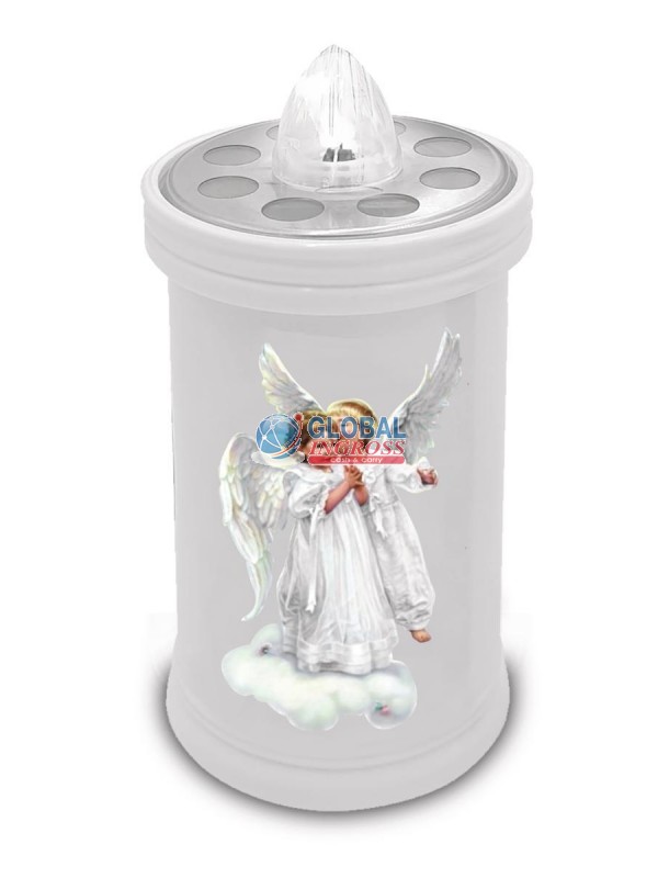 LUMINO VOTIVO BATTERIA 13cm BIANCO