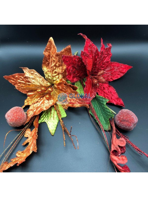 FIORE STELLA NATALE C/FRUTTA COLORI ASS.