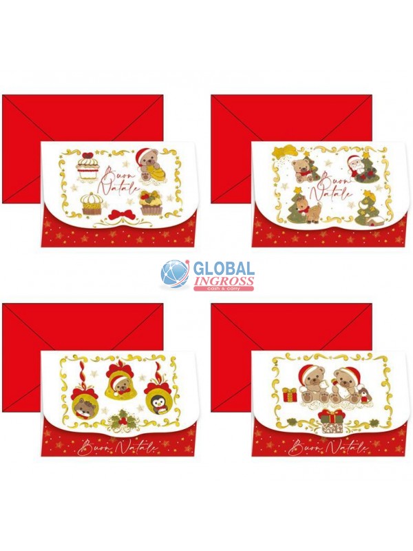 BIGLIETTO NATALE P/SOLDI TENERO ORSETTO