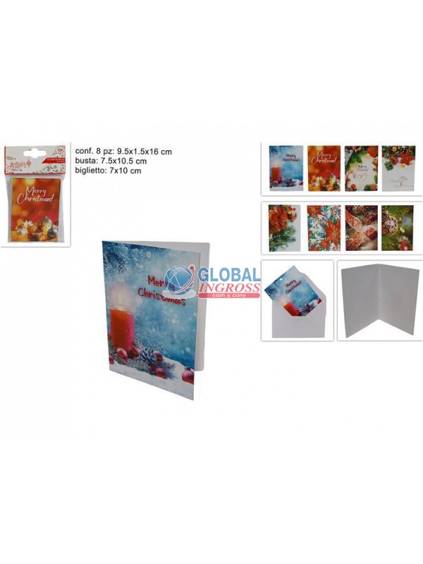 BIGLIETTI NATALE MINI 8pz