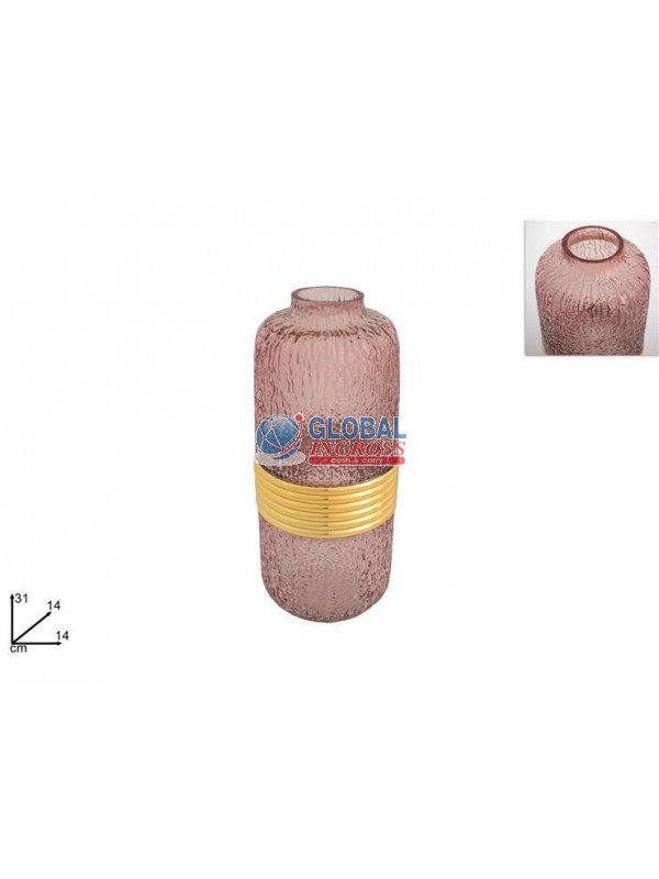 VASO ROSA/ORO 31cm