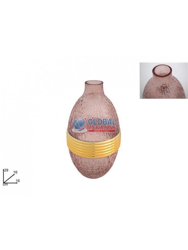 VASO ROSA/ORO 29cm