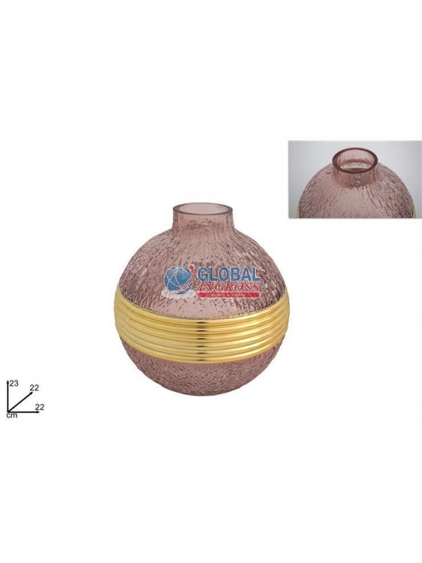 VASO ROSA/ORO 23cm