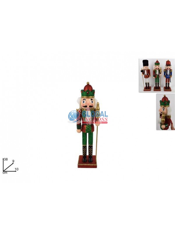 SCHIACCIANOCI SOLDATO 38cm LEGNO GLITTER