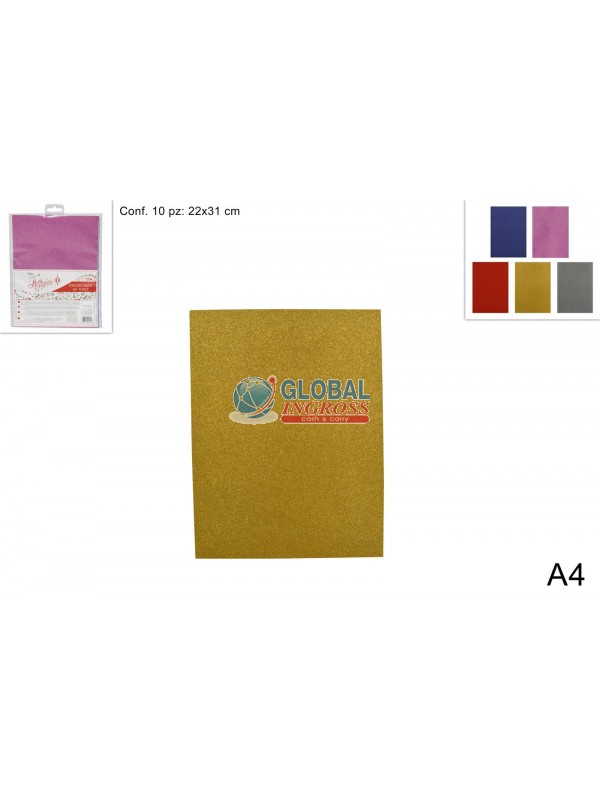 FOGLI GLITTER 10pz A4