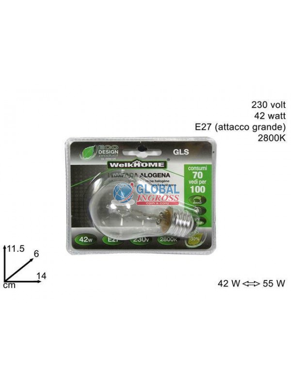 LAMPADINA GLS 42W E27 CLEAR