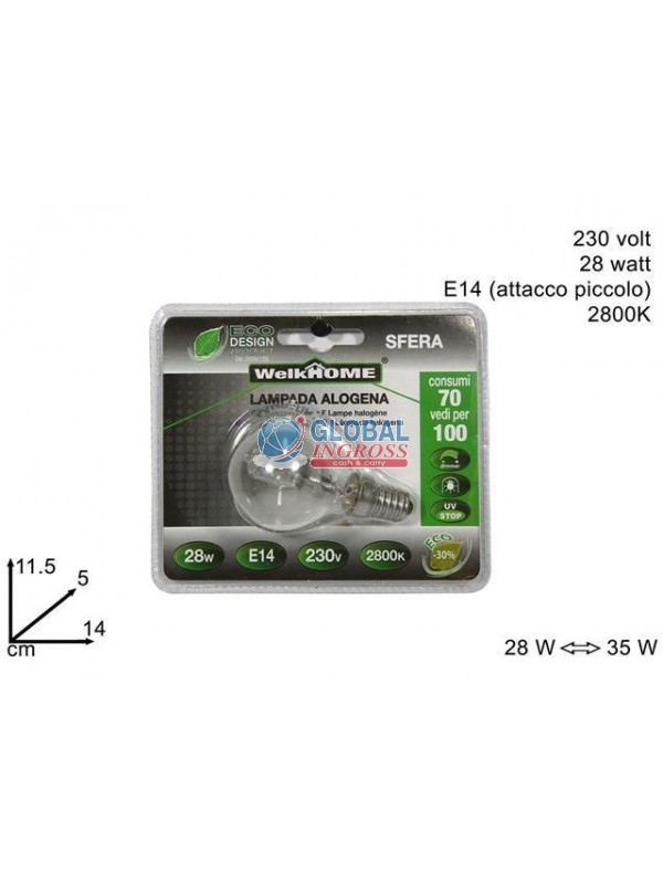 LAMPADINA ROUND 28W E14CLEAR