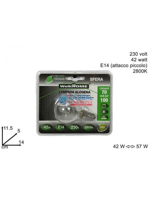 LAMPADINA ROUND 42W E14CLEAR
