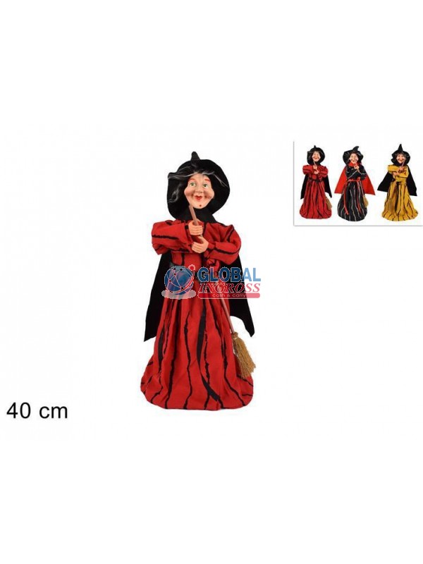 BEFANA 40cm COFANETTO TESSUTO RIGHE