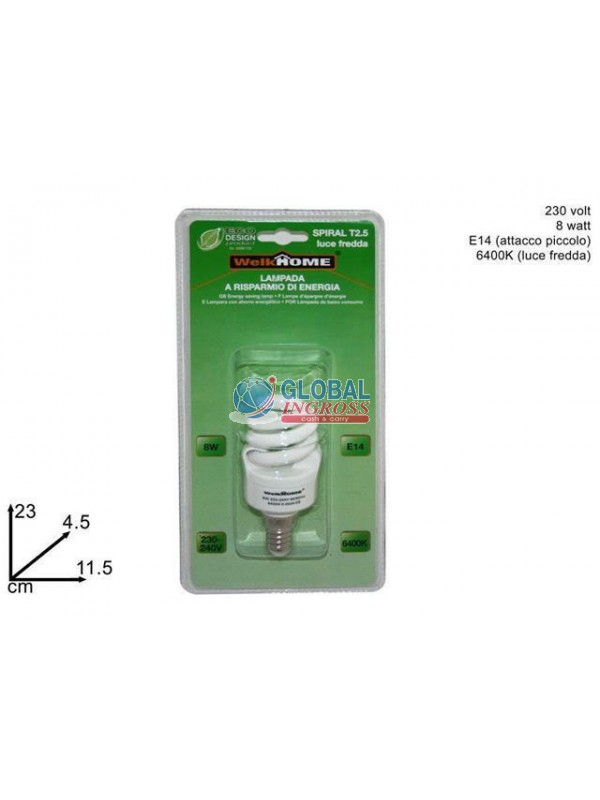 LAMPADINA SPIRAL E14 8W