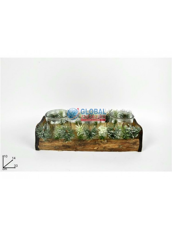 P/CANDELA NATURALE 3 POSTI C/RAMI INNEVATI