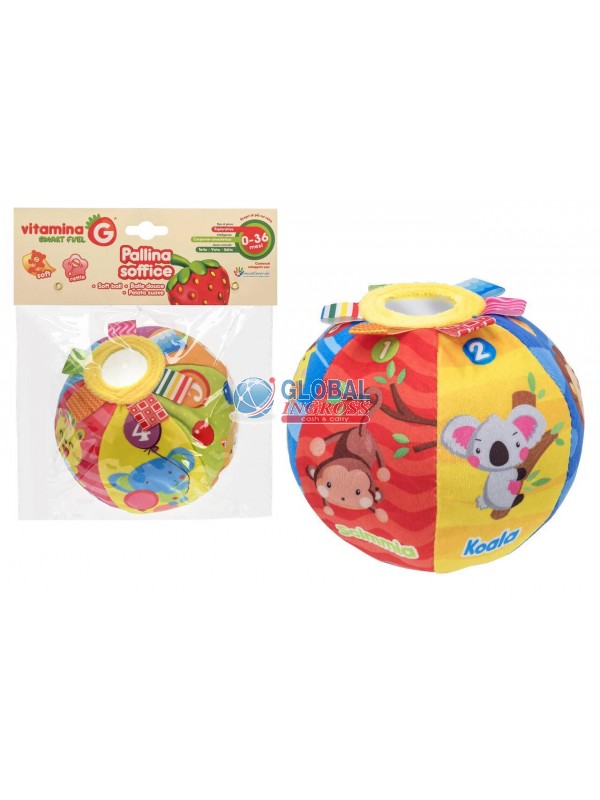 PALLA SOFFICE ANIMALI 13cm C/SONAGLIO