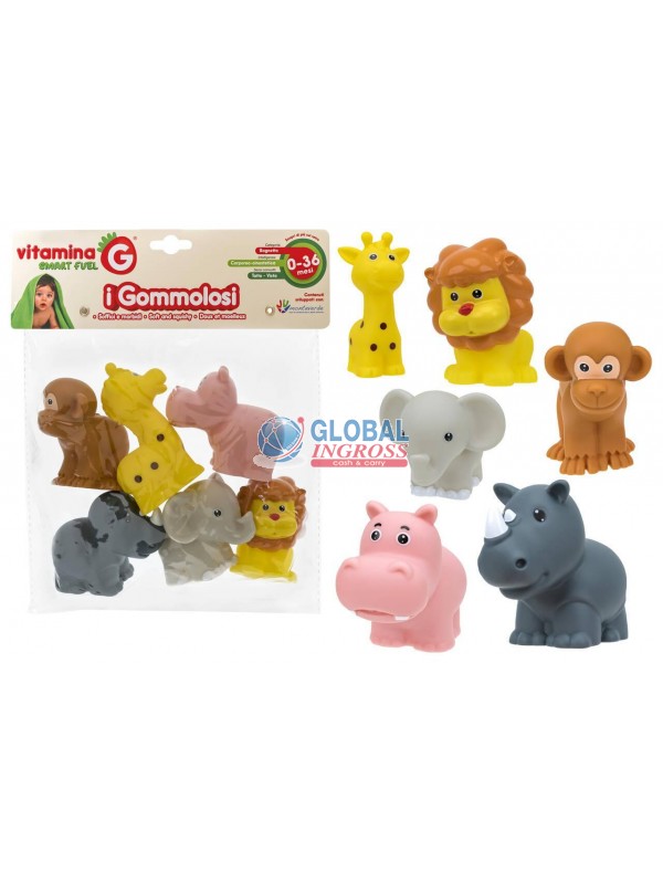 GOMMOLOSI ANIMALI ZOO 6pz