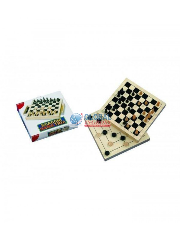 SCACCHI DAMA TRIA LEGNO