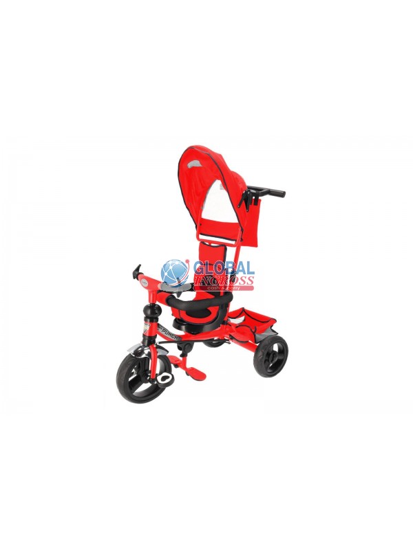 TRICICLO METALLO ROSSO C/PARASOLE.VITAMINO