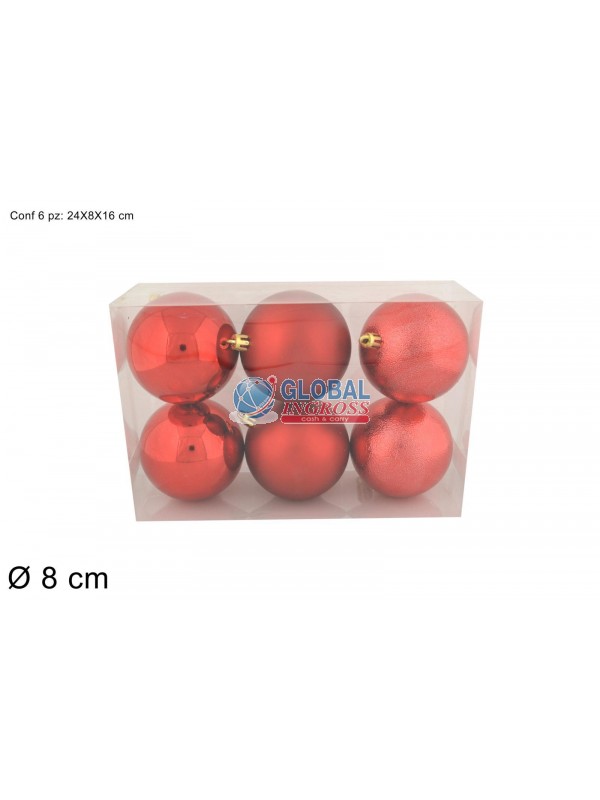 PALLE ROSSO 3 FINITURE 8cm 6pz