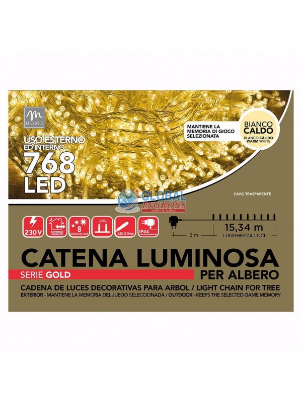 MINILED ESTERNO 768 BIANCO CALDO CAVO TRASPARENTE SERIE GOLD