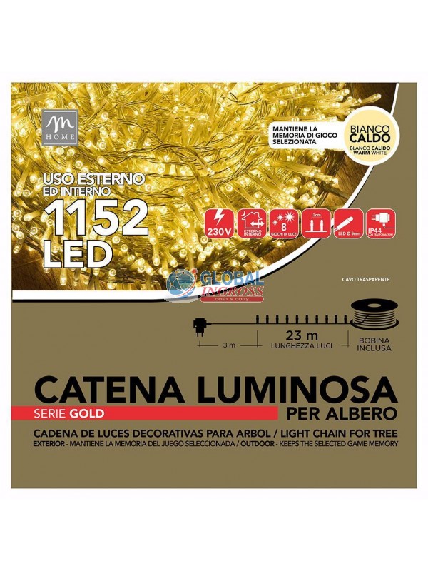 MINILED ESTERNO 1152 BIANCO CALDO CAVO TRASPARENTE SERIE GOLD