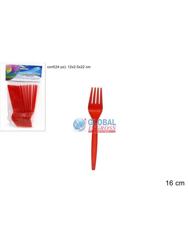 FORCHETTE PL. ROSSE 24pz