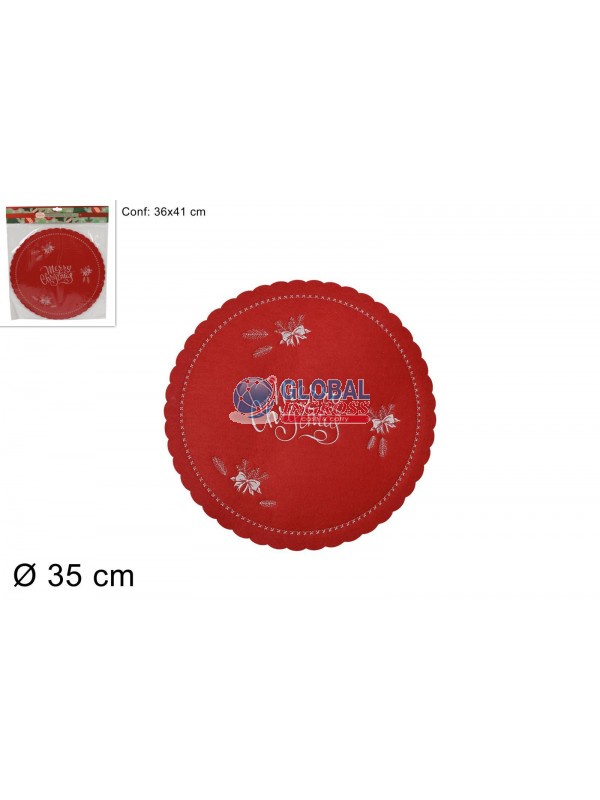 SOTTOPIATTO FELTRO TONDO 35cm MERRY CHRISTMAS