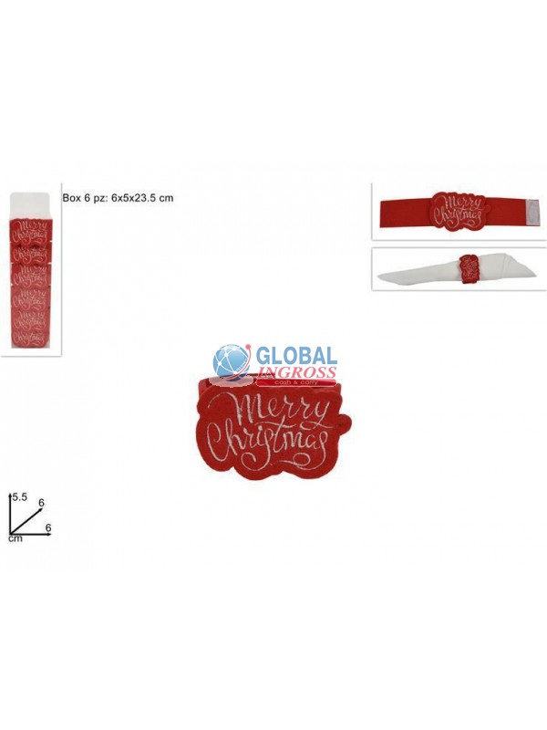 P/TOVAGLIOLI FELTRO 6pzMERRY CHRISTMAS