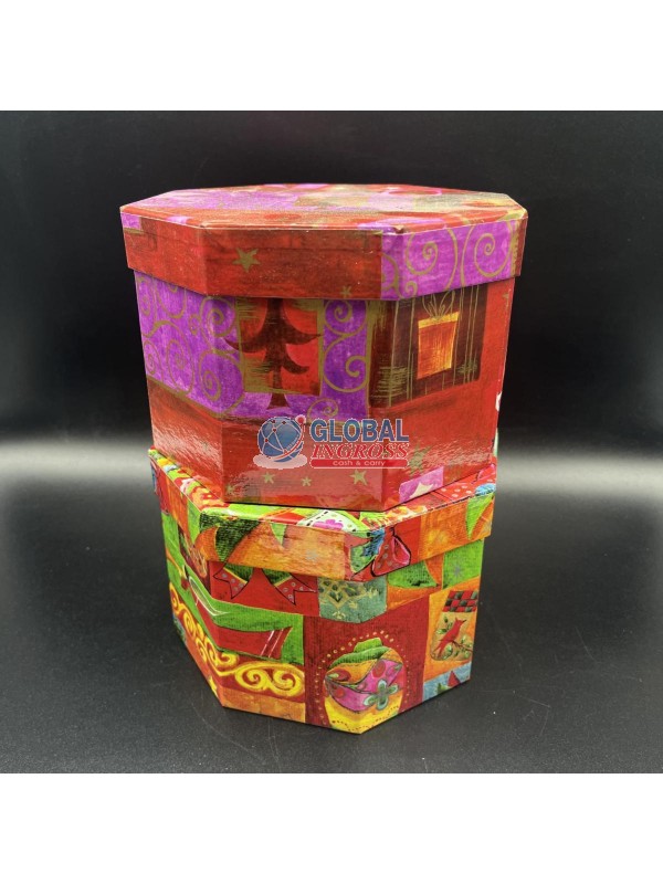 SCATOLA NATALE mis.1 OTTAGONALE 19x19x12
