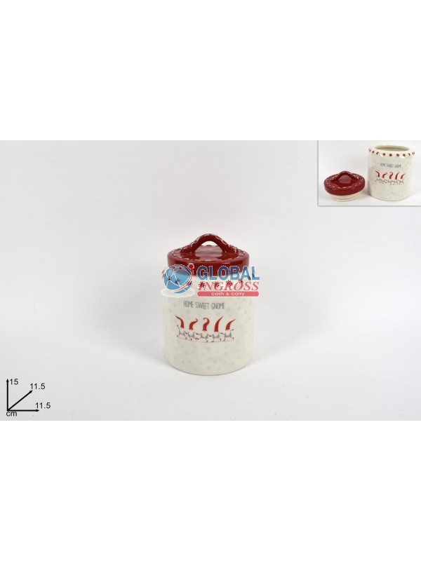 BARATTOLO C/DECORO GNOMI 15cm