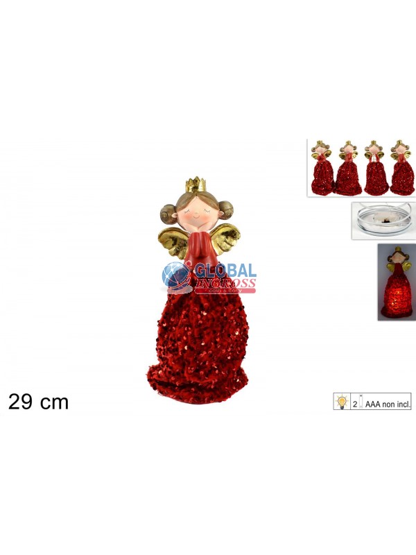 ANGELO 29cm ABITO PAILLETTES ROSSO C/LUCE