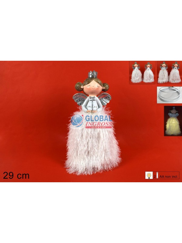 ANGELO 29cm ABITO PELLICCIA BIANCA C/LUCE