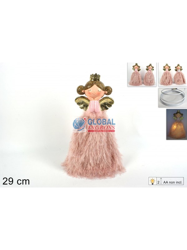 ANGELO 29cm ABITO PELLICCIA ROSA C/LUCE