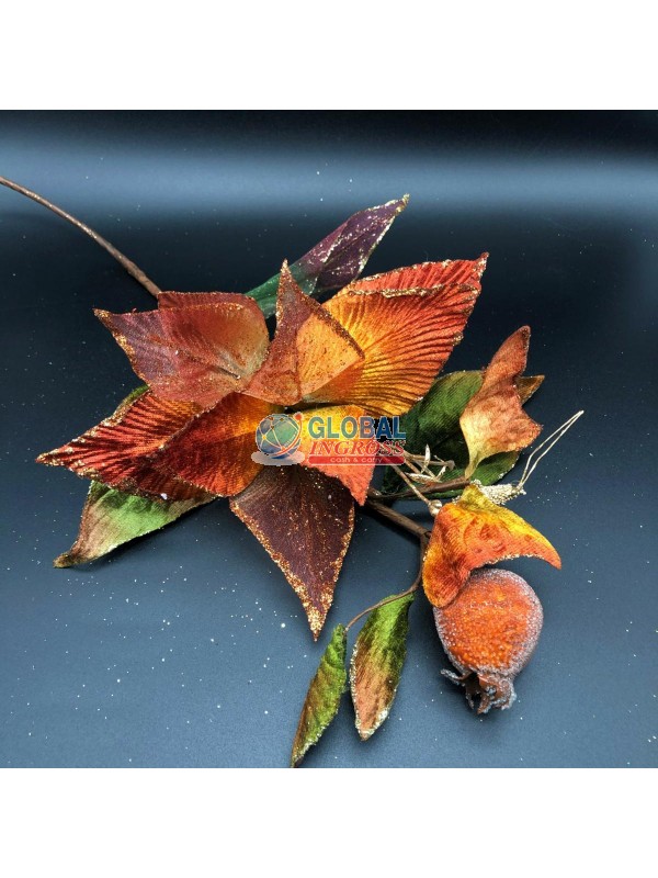 RAMO C/FARFALLA E MELOGRANO BRONZO