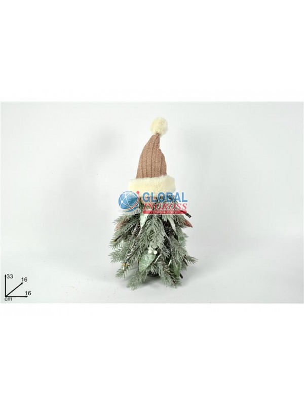 ALBERO NATALE C/PELLICCIA ROSA 33cm