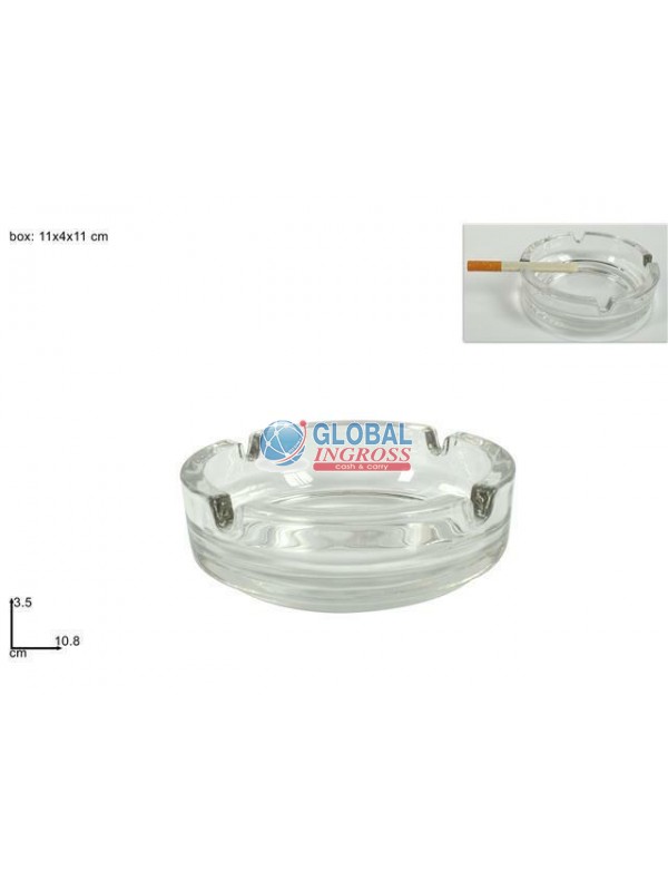 POSACENERE TONDO VETRO 10,5cm