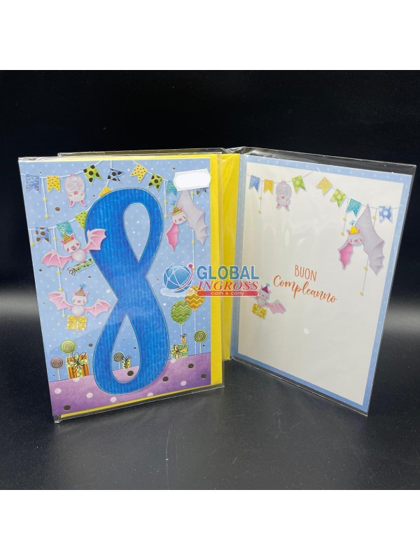 BIGLIETTO 8 ANNI ass.M PIPISTRELLI