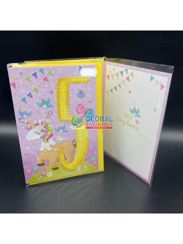 BIGLIETTO 5 ANNI ass.F UNICORNO