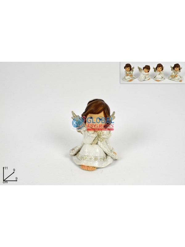 ANGELO SEDUTO VESTITO BIANCO 11cm