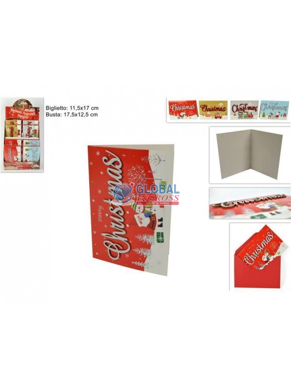 BIGLIETTO NATALE 11x17 MERRY CHRISTMAS