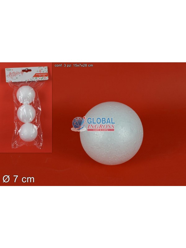 PALLA POLISTIROLO 7cm 3pz