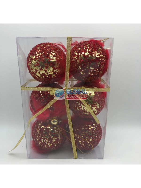 PALLE C/PIUME ROSSE 6pz8cm