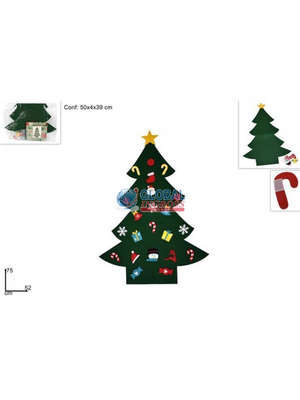 ALBERO FELTRO DA MURO 75cm C/DECO APPLICABILI