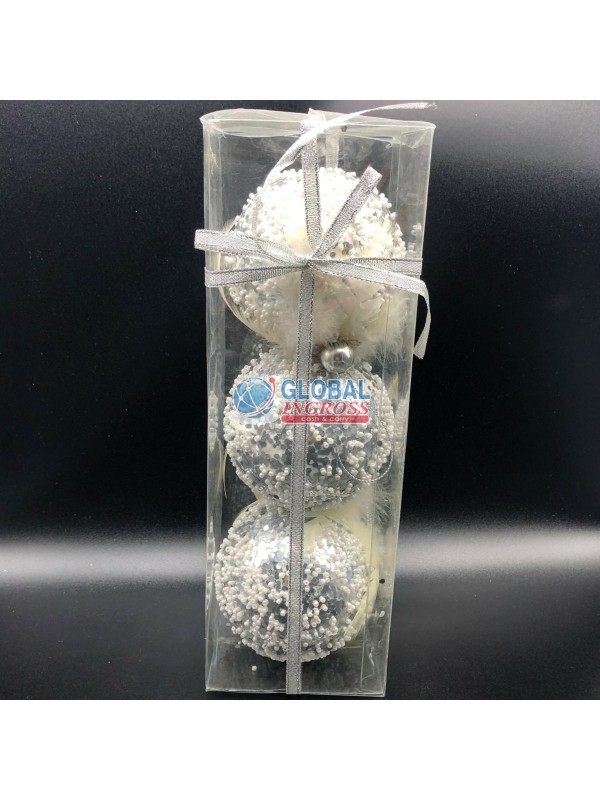 PALLE C/PIUME BIANCO 3 PZ 9cm