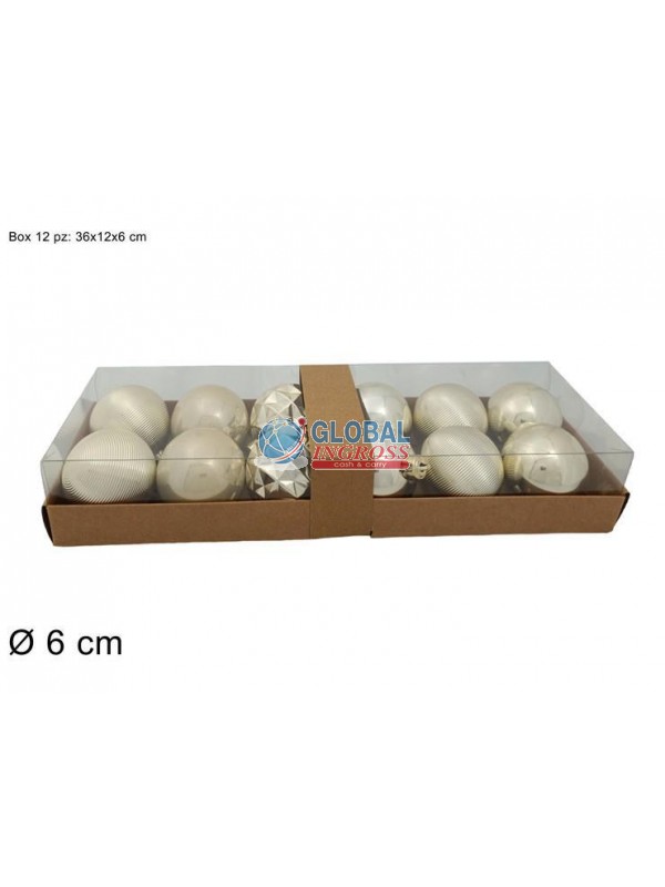 PALLE BEIGE 6cm 12pz