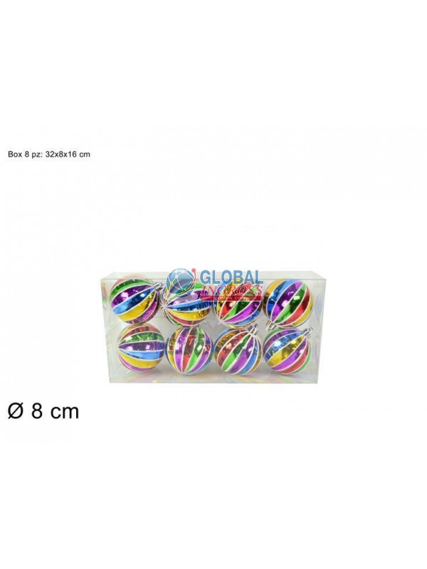 PALLE MULTICOLOR 8cm 8pz