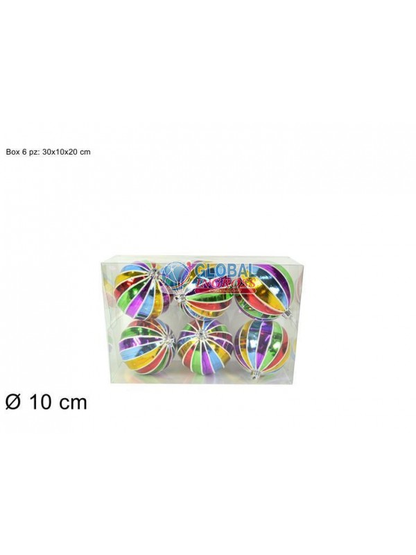 PALLE MULTICOLOR 10cm 6pz