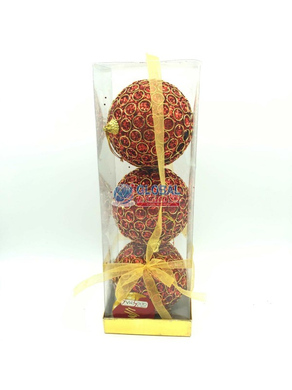 TRIS PALLE CERCHI ROSSO9cm