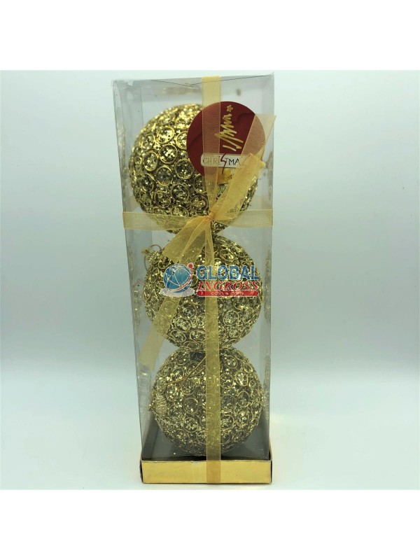 TRIS PALLE CERCHI ORO 9cm