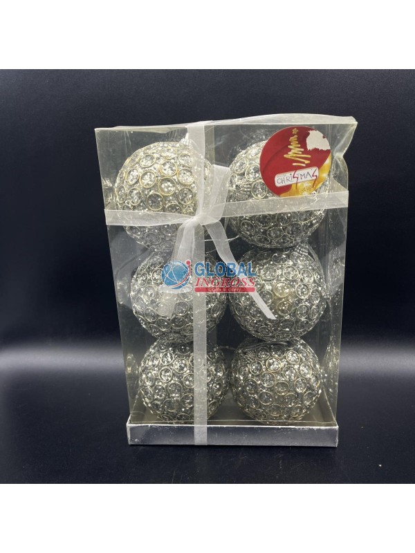 BOX 6 PALLE CERCHI ARGENTO 8cm