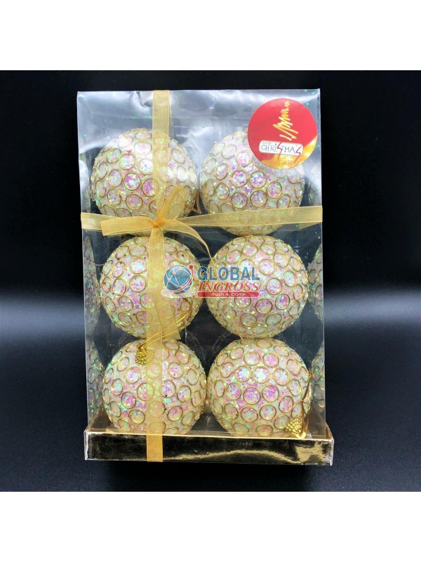 BOX 6 PALLE CERCHI CREMA 8cm