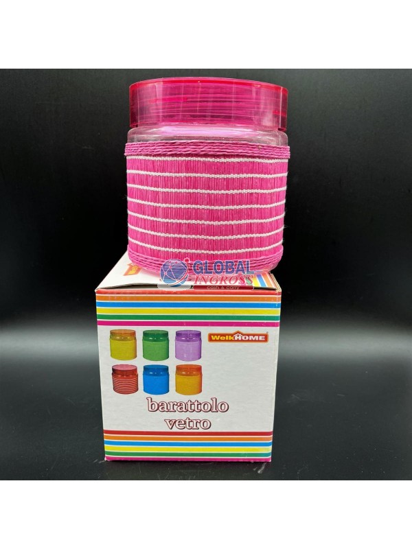BARATTOLO VETRO 13cm 6colori ass.