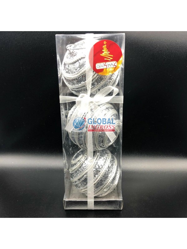 BOX 3 PALLE GIRELLA ARGENTO 9cm
